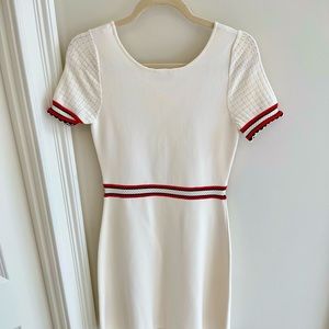 Sandro Dress, Beautiful White And Red Color.